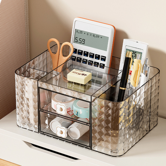 Light Luxury Transparent Desktop Cosmetics Storage Box