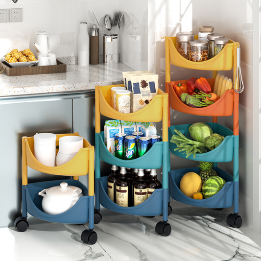 Floor-Standing Multi-Layer Triangular Kitchen Rack