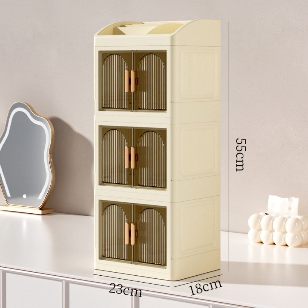 Jarex Foldable Double-Door Cosmetic Storage Cabinet