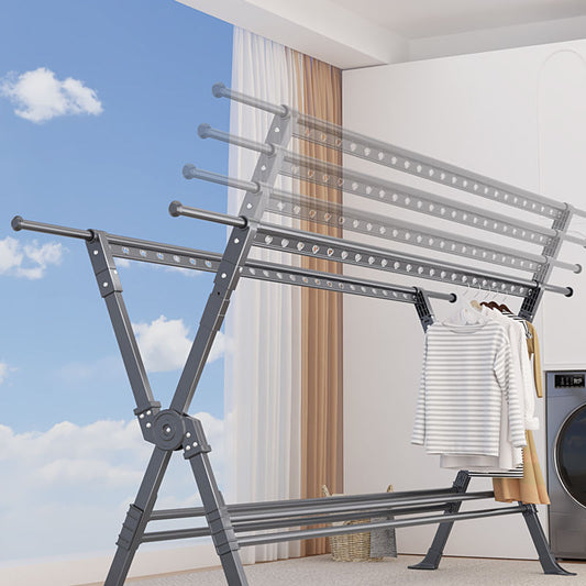 Foldable Freestanding Portable and Extendable Clothing Rack