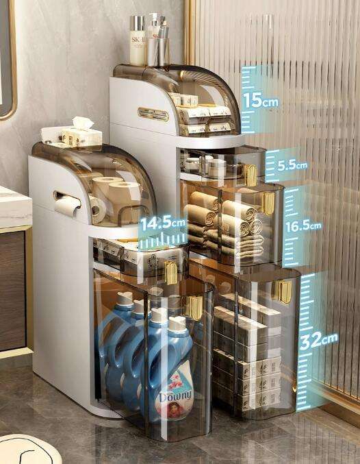Space-Saving Slim Pull-Out Storage Cabinet for Bathroom
