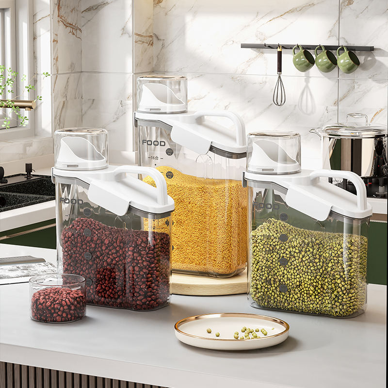 3-Piece Airtight Grain Storage Container Set with Sealing Ring