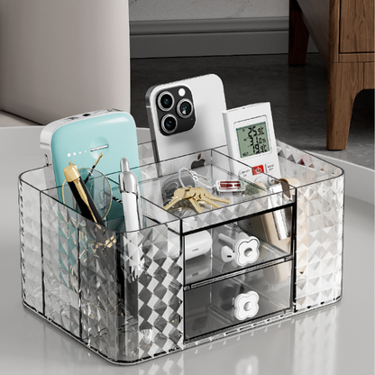 Light Luxury Transparent Desktop Cosmetics Storage Box