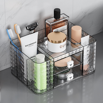 Light Luxury Transparent Desktop Cosmetics Storage Box