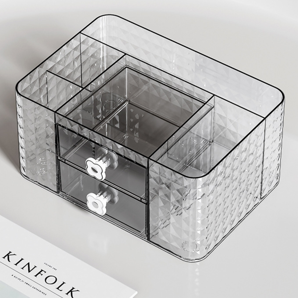 Light Luxury Transparent Desktop Cosmetics Storage Box