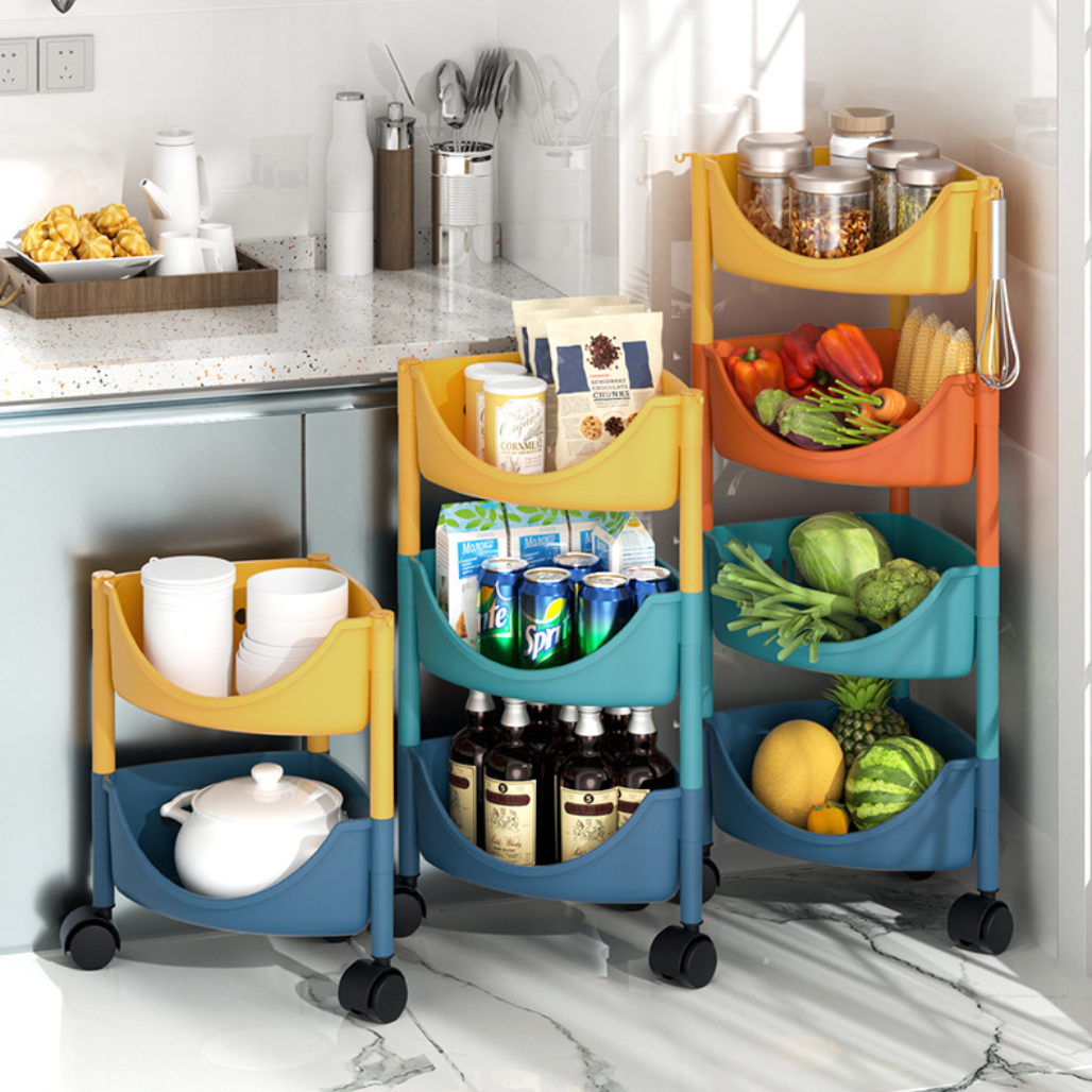 Floor-Standing Multi-Layer Triangular Kitchen Rack