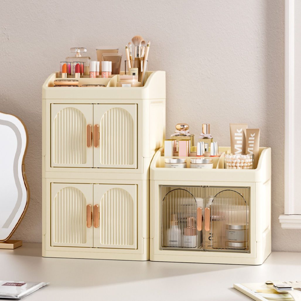 Jarex Foldable Double-Door Cosmetic Storage Cabinet