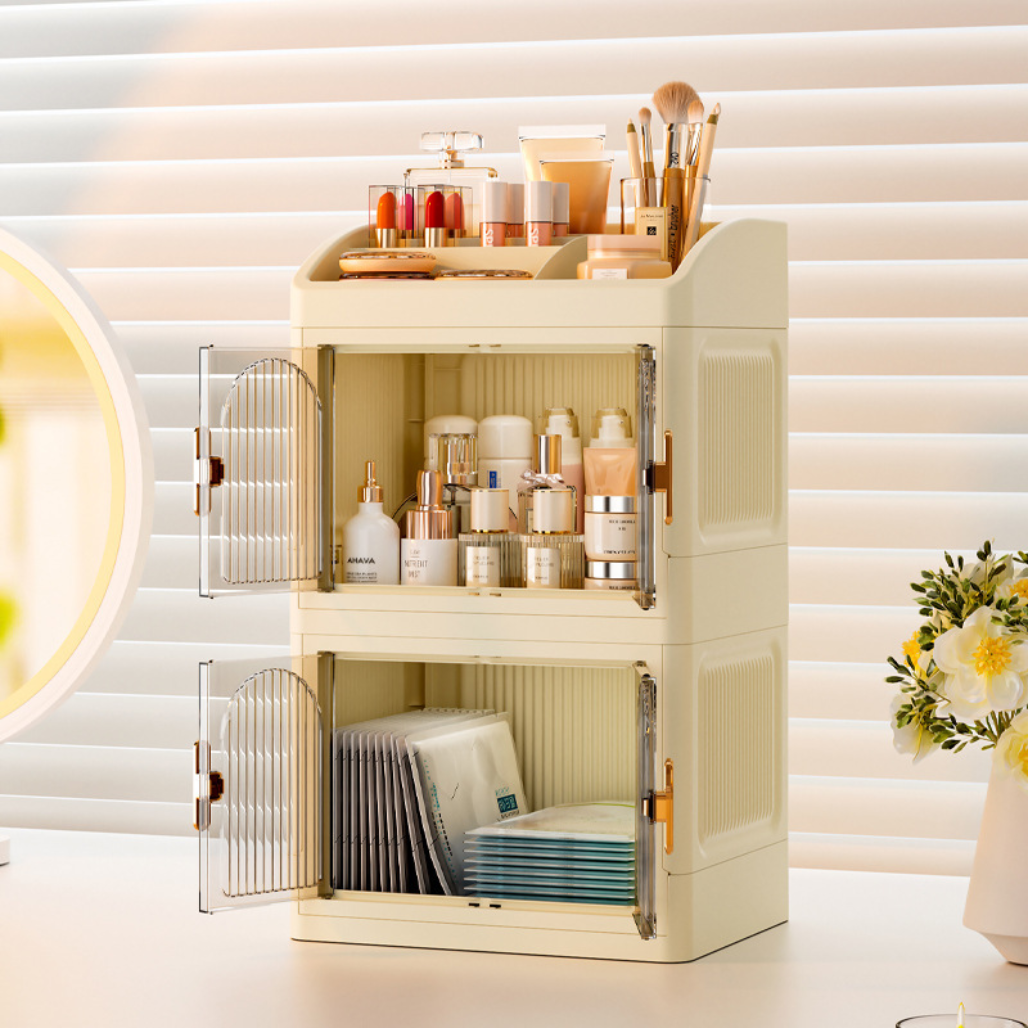 Jarex Foldable Double-Door Cosmetic Storage Cabinet
