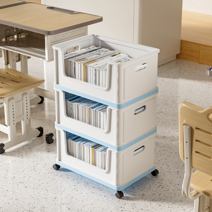 Foldable Movable Storage Organizer Box With Wheels