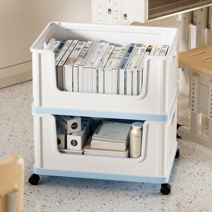Foldable Movable Storage Organizer Box With Wheels