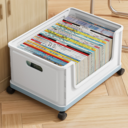 Foldable Movable Storage Organizer Box With Wheels