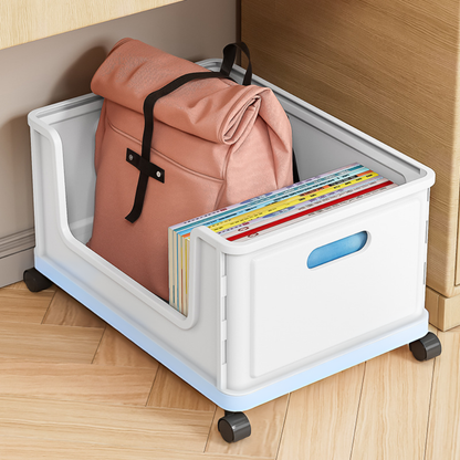 Foldable Movable Storage Organizer Box With Wheels