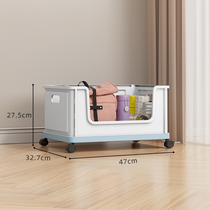 Foldable Movable Storage Organizer Box With Wheels