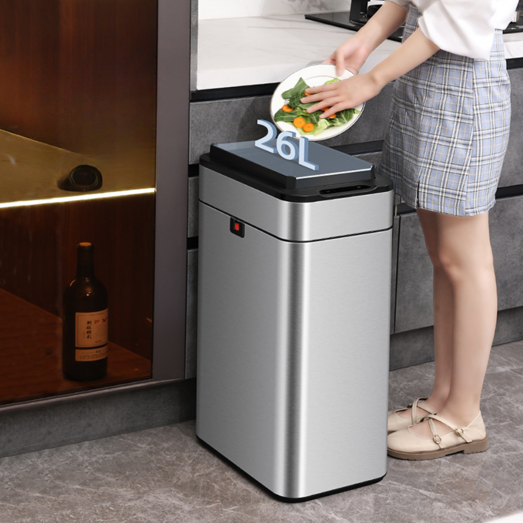 Large Capacity Sensor Trash Can with Automatic Packaging