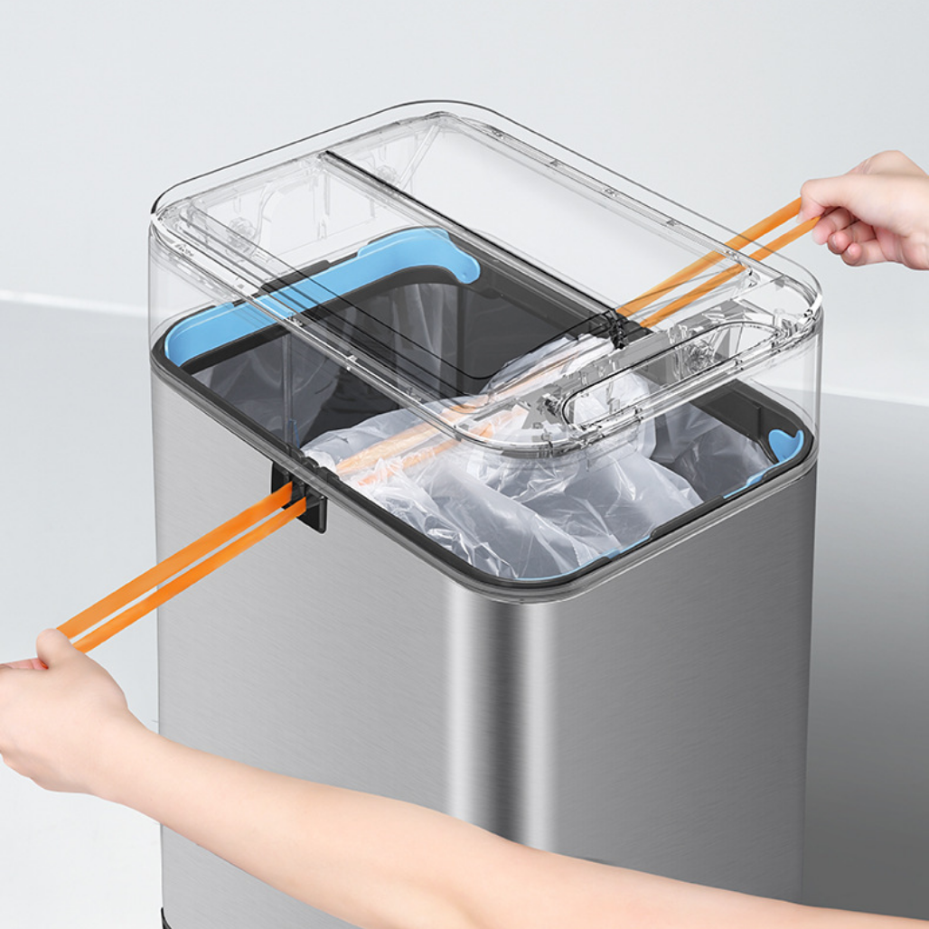 Large Capacity Sensor Trash Can with Automatic Packaging