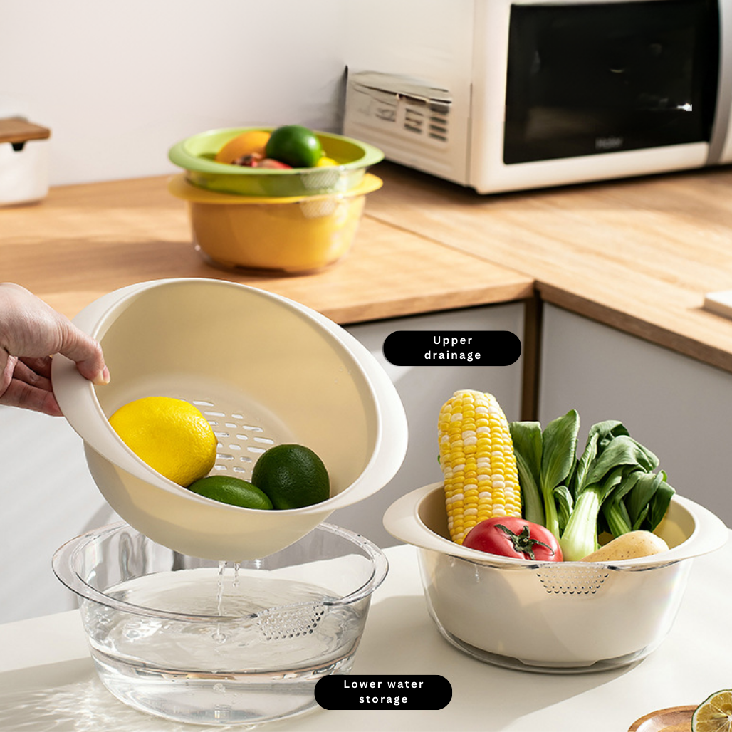 Multifunctional Double-Layer Draining Basket