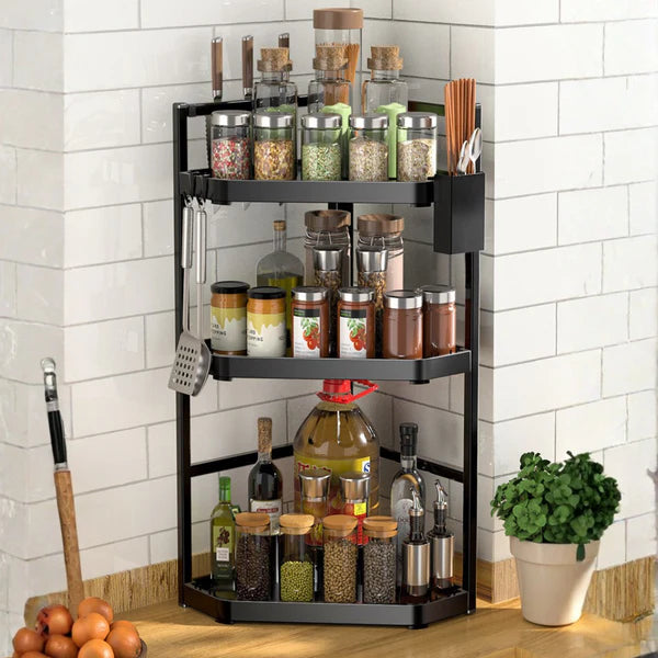 3-Tier Kitchen Corner Storage Rack Organizer