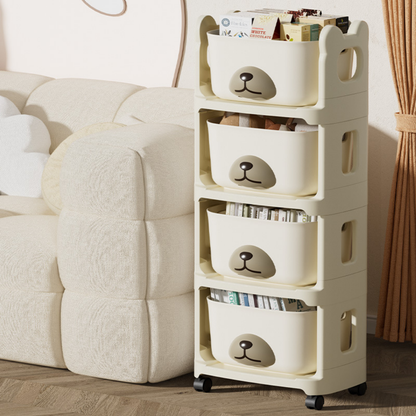 Bear-Shaped Movable Multifunctional Storage Rack Trolley