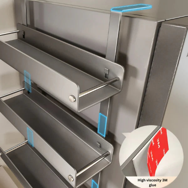 3-Tier Carbon Steel Heavy-Duty Hanging Spice Organizer