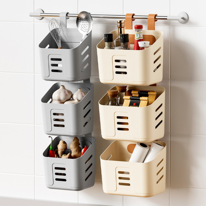 Household Wall-Hanging Plastic Storage Basket