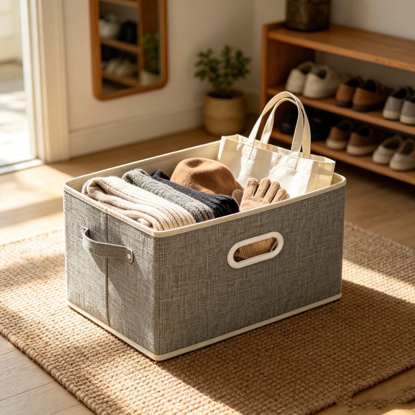 Heavy Duty Foldable Linen Fabric Storage Box