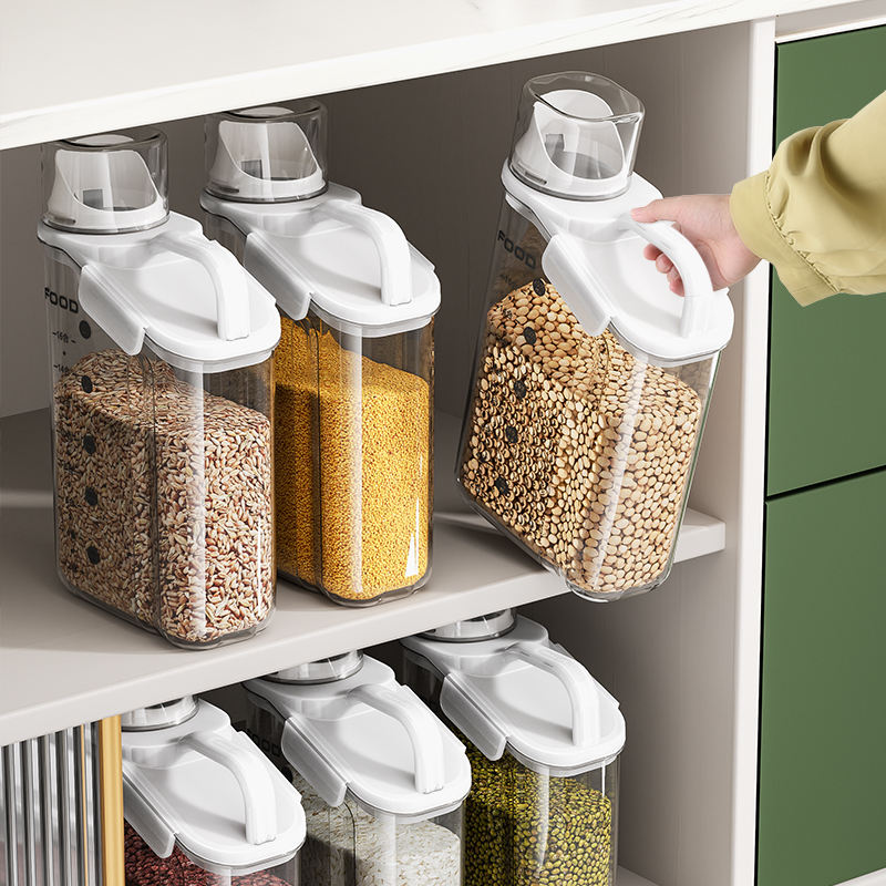 3-Piece Airtight Grain Storage Container Set with Sealing Ring