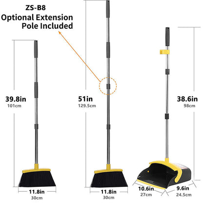 Eco Friendly Dustpan and Broom Set Long Handle Cleaning Tool