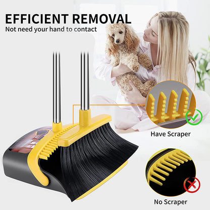 Eco Friendly Dustpan and Broom Set Long Handle Cleaning Tool