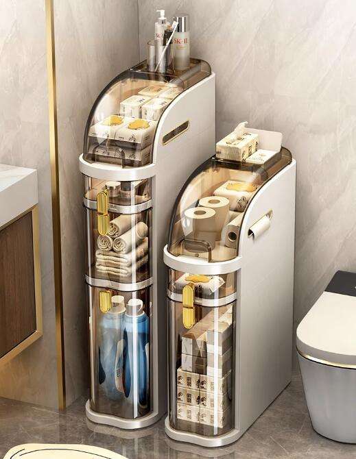 Space-Saving Slim Pull-Out Storage Cabinet for Bathroom