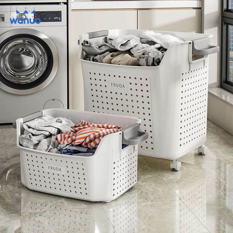 Detachable Plastic Laundry Basket with Wheels