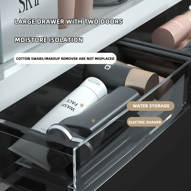 Punch-Free Bathroom Storage Shelf (Cream White)
