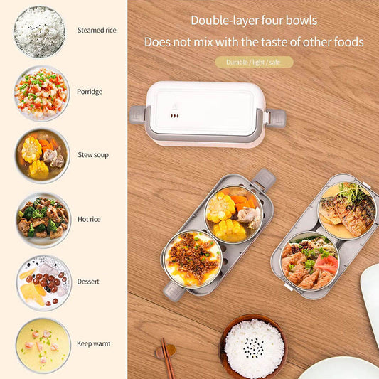 Portable Electric Lunch Box with Stainless Steel Food Container