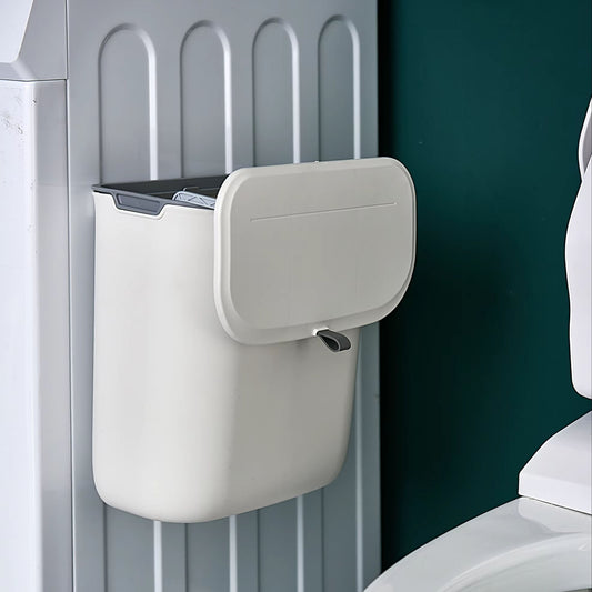 Jarex Wall-Mounted Toilet Trash Can with Lid