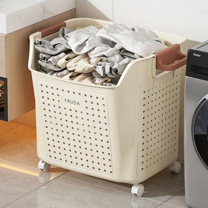 Detachable Plastic Laundry Basket with Wheels