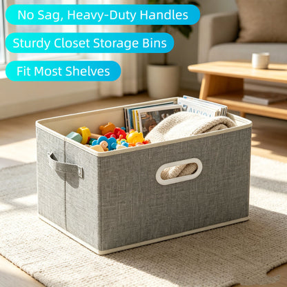 Heavy Duty Foldable Linen Fabric Storage Box