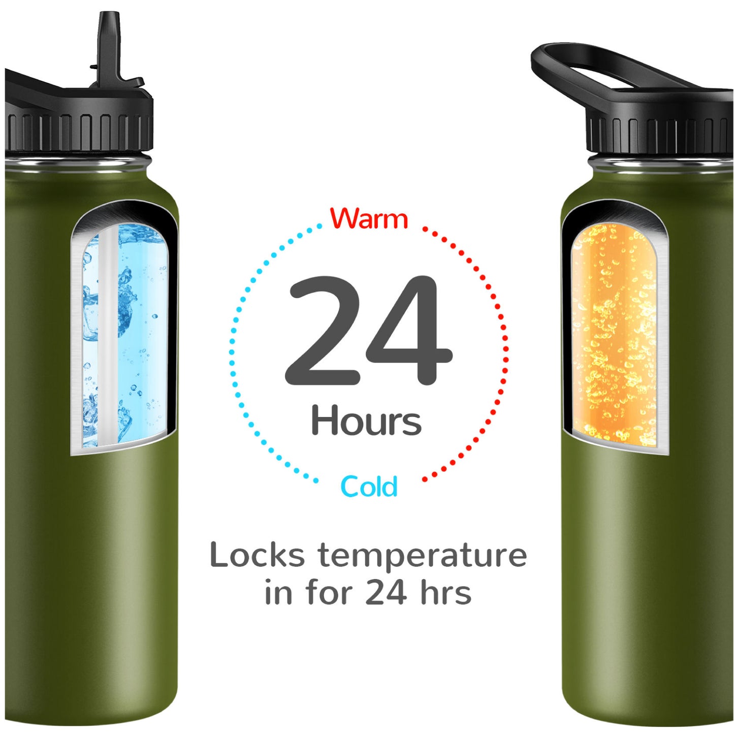 Vacuum Insulated Stainless Steel Sports Water Bottle with Spout Lid