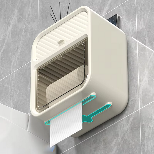 Wall-Mounted Bathroom Tissue Holder with Storage Shelf