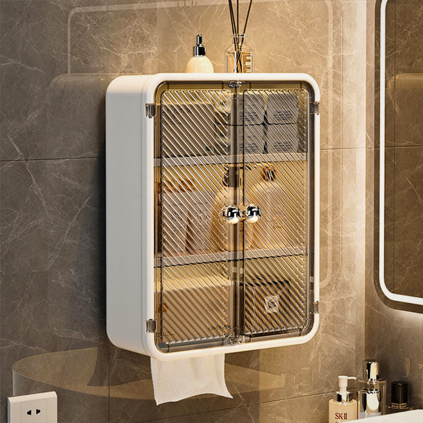 Bathroom Storage Cabinet – Wall Mount Organizer Without Drill