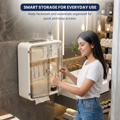 Bathroom Storage Cabinet – Wall Mount Organizer Without Drill