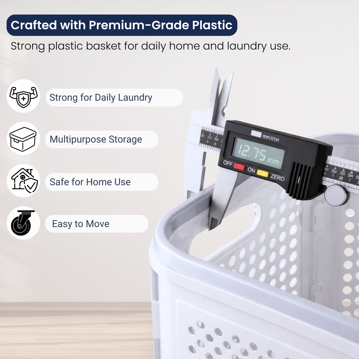 Foldable Large Laundry Basket with Wheels